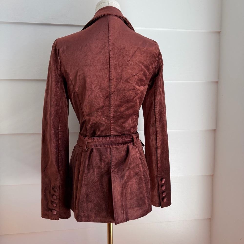 Paige Sorrenti Velvet Belted Blazer Old Rose Size S — image 3 of 8